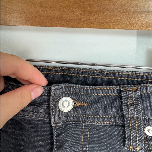 Prana Slim Fit High Rise Zip Up Dark Wash Denim Jeans - Picture 3 of 5